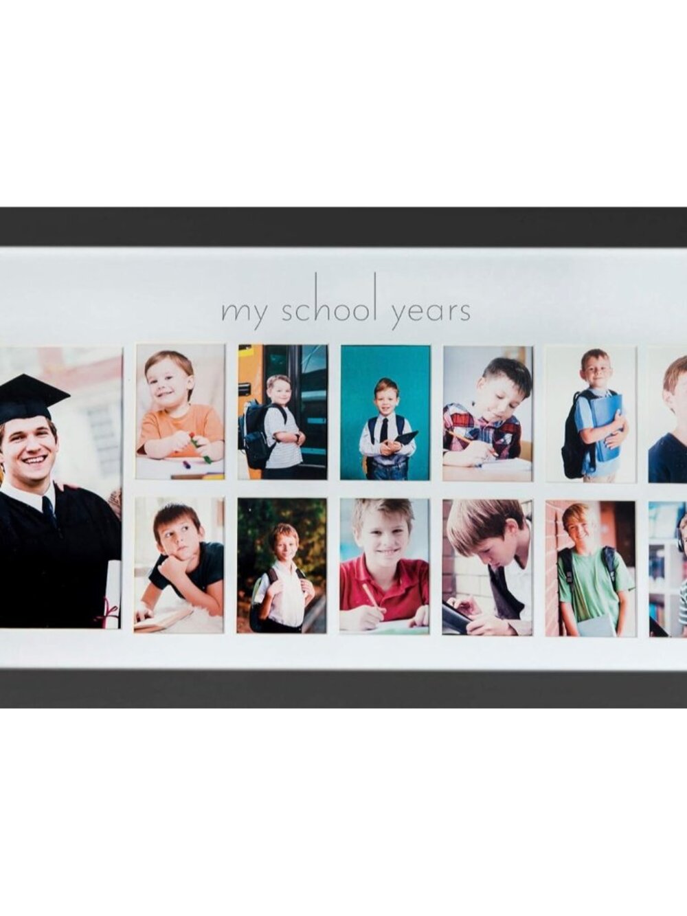 School Years Picture Day Collage Frame, Black, K-12